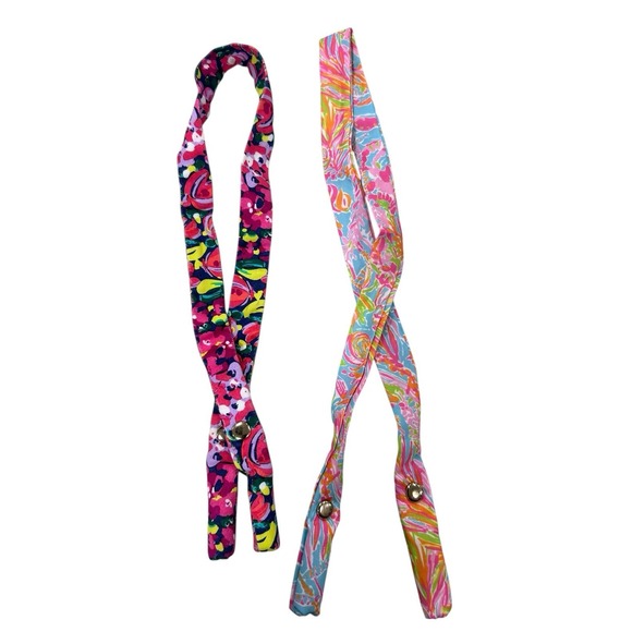Lilly Pulitzer Print Fabric Eyeglass Holders –Set of 2 – Colorful Glasses Straps - Picture 4 of 7